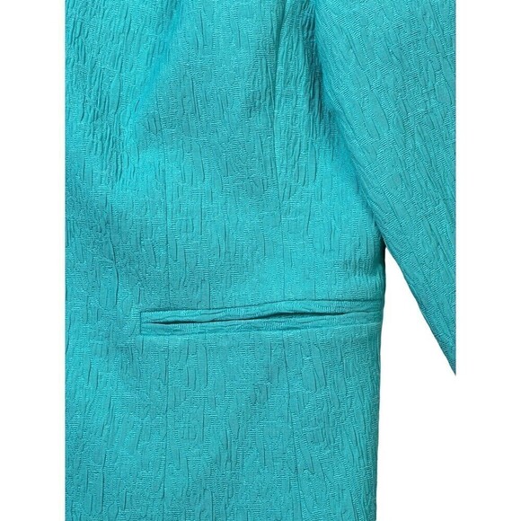 VTG NWOT Allison Daley Women’s Open Front Blazer Turquoise Jacket Size 8 Petite - Picture 3 of 7